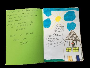 Livre bricolé par un enfant : l'histoire de la maison cachée